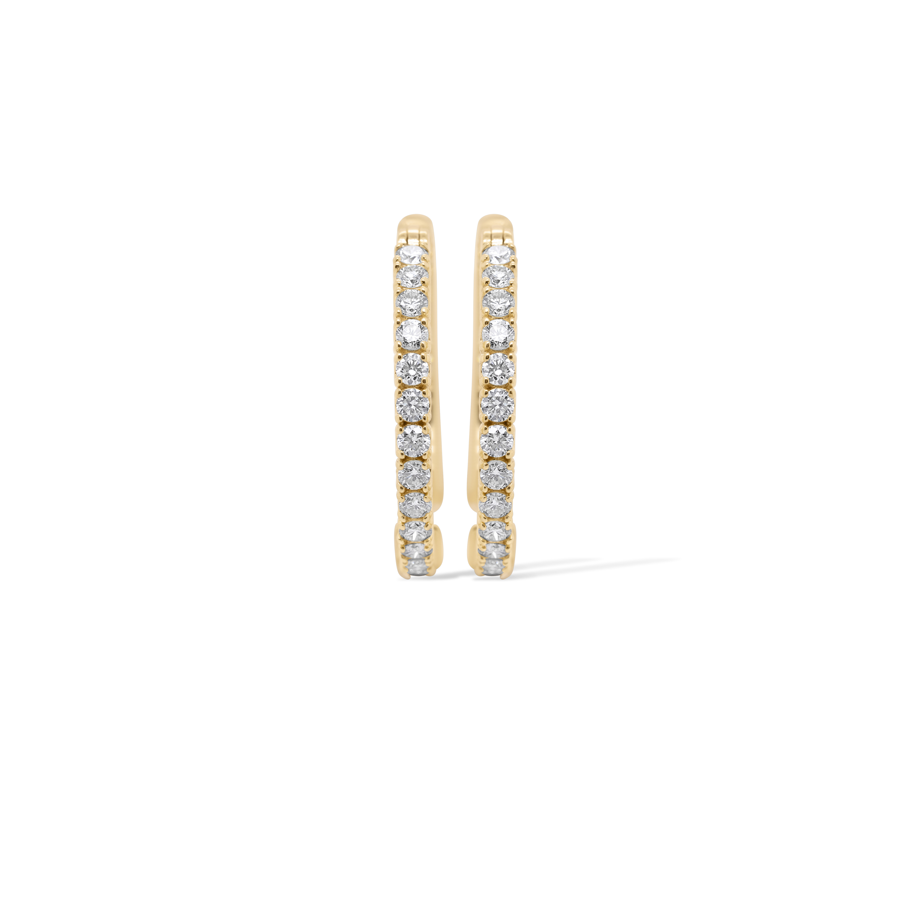 Diamond Hoop Earrings 1.80 ct. 14K Yellow Gold